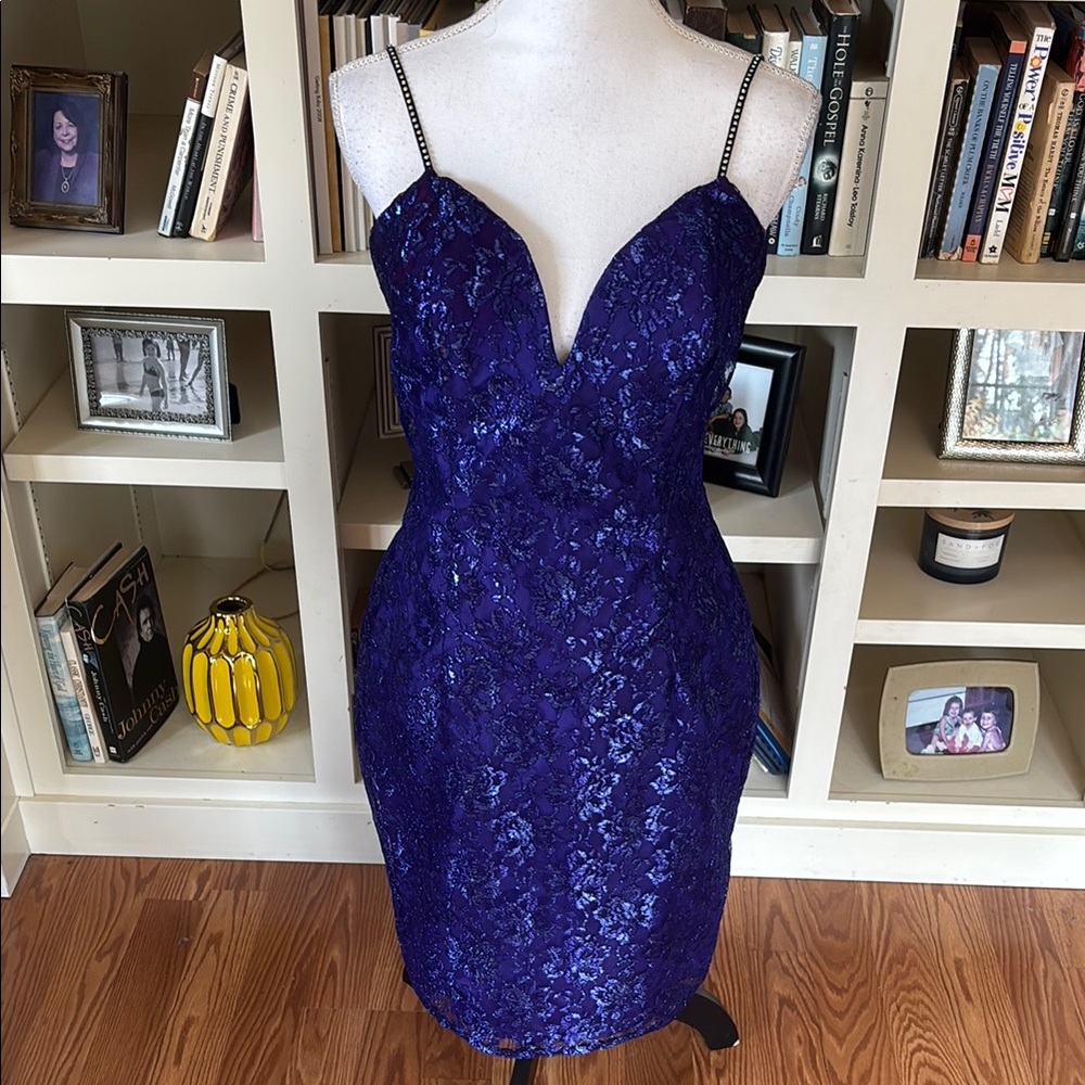 Vintage 1980s Gunne Sax By Jessica McClintock Purple Lace Dress Size Medium